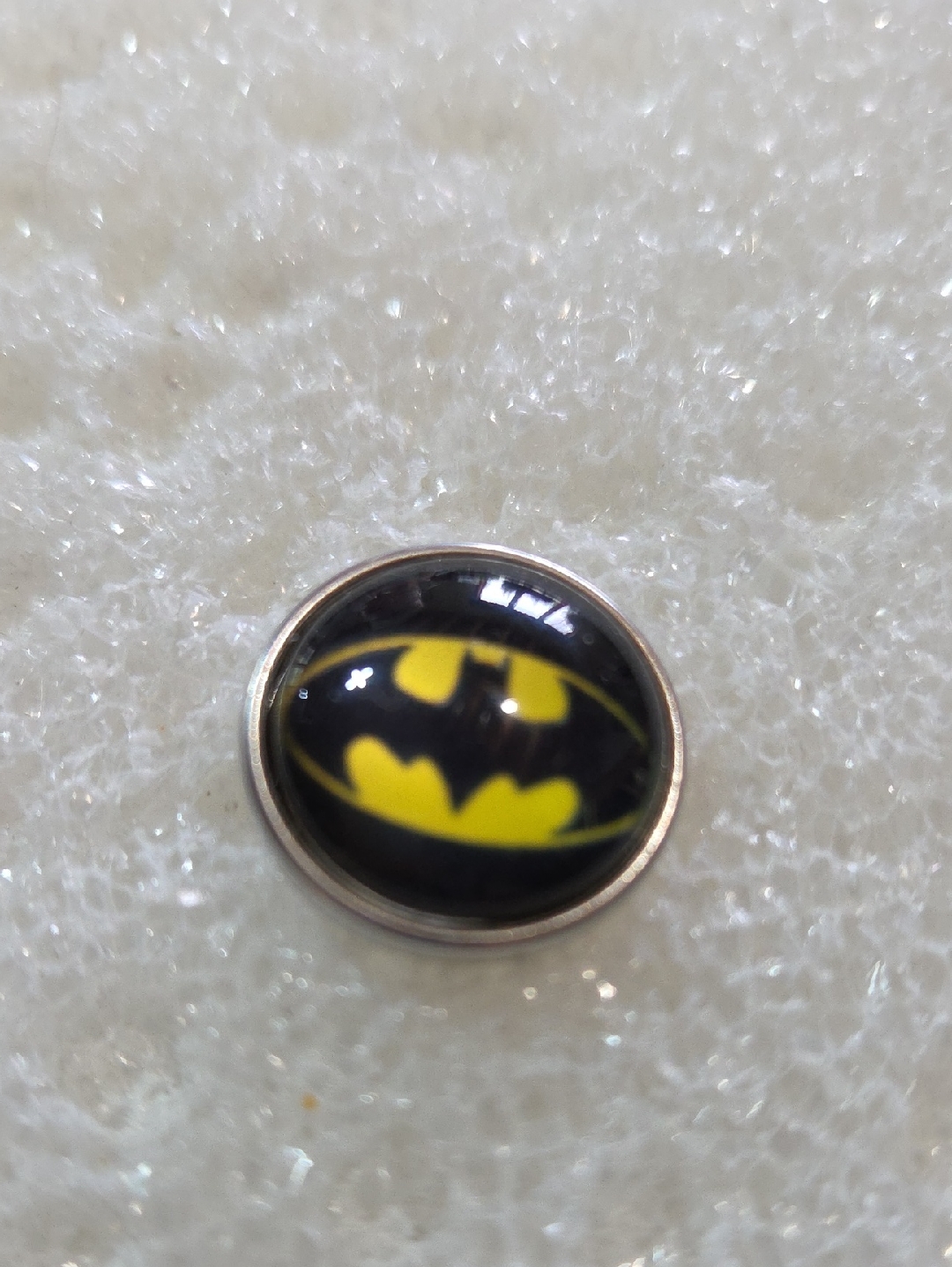 Batman Logo Snap Button Black And Yellow 18mm